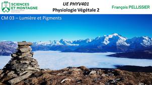 PHYV401 CM Distanciel 03 - Lumière et pigments photosynthétiques