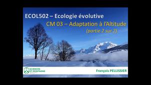 ECOL502 CM Distanciel -03- Adaptation des plantes à l'altitude - Partie 2: Réponses biologiques