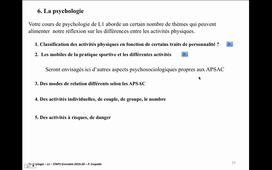 Classifications des activité physique points de vue de la psychologie Partie 1