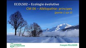 ECOL502 CM Distanciel -04- Allélopathie - partie 1 sur 2 : Principes