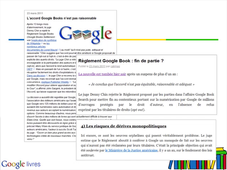 Google Livres et le futur des bibliothèques numériques - controverses et questions (exposé 3)