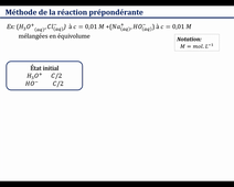 Méthode de la réaction prépondérante dans un cas simple