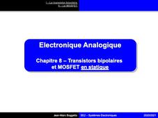 IUT1 - GEII - Module SE2 - Chapitre 8 : Cours 3 Transistors en statique
