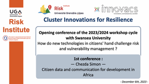 Workshop Cycle « Innovations for Resilience » : How do new technologies in citizens hand challenge risk and vulnerability management ? - Chedza Simon - 06/12/23