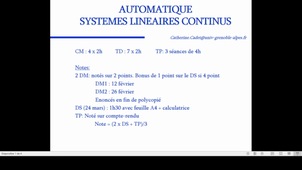 Automatique Introduction IUT1 S4