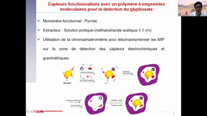 Développement de capteurs gravimétrique et électrochimique pour la détection sélective du glyphosate - Z. Mazouz;N. Fourati;C.Zerrouki; A. Othmane;R. Kalfat