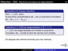 Ch3 - 4.3 - Réduction - Polynomes annulateurs et Diagonalisation