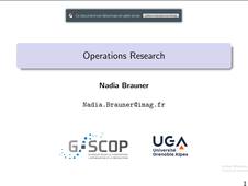 Presentation of the Operations Research course in M1 MOSIG and M1 MSIAM