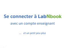 LabNbook : première connexion avec un compte enseignant