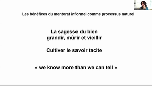 Mentorat informel, conférence de Sylvie Persson