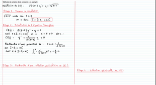 Exemple de variation de la constante