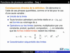 Fonctions de plusieurs variables - Séquence 1 - Ext4 Propriétés