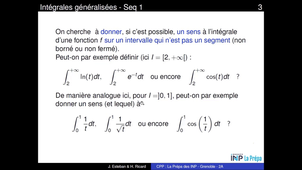 Chapitre 1 - Intégrales généralisées - Séq 1 - Extrait 2 - Intro suite