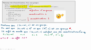 Introduction à la notion de sous groupe.