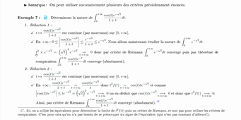 Chapitre 2 - Intégrales généralisées - Exemple 7