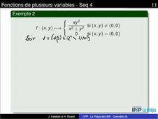 Fonctions de plusieurs variables - Sequence 4 - Extrait 8 - Derivees directionnelles - Exemple