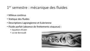 Présentation du cours de mécanique des fluides du thème 
