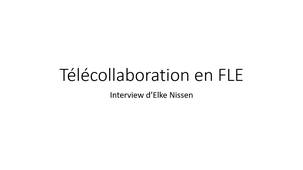 Télécollaboration en FLE à l’UGA: Elke Nissen