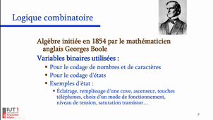 1) - Introduction - (Informatique d'instrumentation - Chapitre 2 : Logique combinatoire)