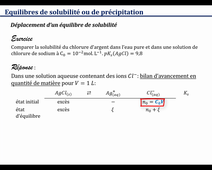 Solubilité: effet d'ion commun