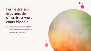 Permettre aux étudiants de s'inscrire à votre cours Moodle