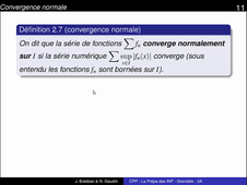 Chapitre 11 - convergence normale