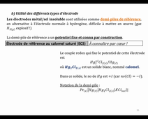 Électrodes de référence courantes