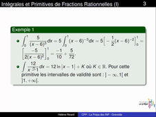 1A-Ch14-Seq3-Intégrales et primitives de fractions rationnelles