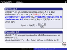 Ch6 Seq4 Extrait 1 Probabilités conditionnelles