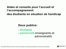 Le Service Accueil Handicap