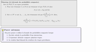 Application du théorème des probabilités composées