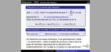 Ch3 - 4.4 - Réduction - Lemme des Noyaux