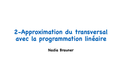 2-approximation du problème du transversal par la programmation linéaire