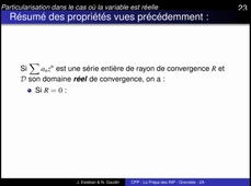 Chapitre 13 - cas où la variable est réelle