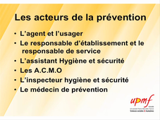 Prévention des risques professionnels et securite