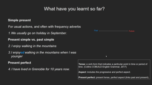 HELD - Anglais - #6 - Tenses and aspect/ BE + ING