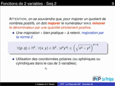 Fonctions de plusieurs variables - Séquence 2 - Ext4 - Majoration