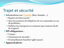 Présentation visites de chantiers