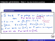 Chapitre 2 - Intégrales généralisées - Séquence 4 - Cas des fonctions positives