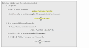 Application de la formule des probabilités totales