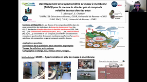 Développement de la spectrométrie de masse à membrane (MIMS) pour la mesure in situ des gaz et composés volatiles dessous dans les eaux - T. LABASQUE; E. CHATTON