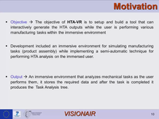 VISIONAIR : Using Human Task Analysis method for Immersive Validation(HTA-VR)