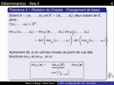 Déterminants - Seq3 - Déterminants d'une famille de vecteurs, déterminant d'un endomorphisme, propriétés