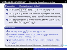 Equivalents et limites