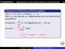 Ch8 Seq 9 Théoreme-Central-Limite-Approximations par loi normale