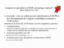 Langues de spécialité et CECR : un mariage explosif ? (video)