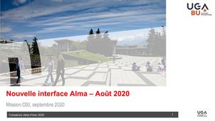 Alma - Découvrir la nouvelle interface - octobre 2020