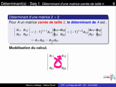 Déterminants - Seq1 - Définition et premiers calculs