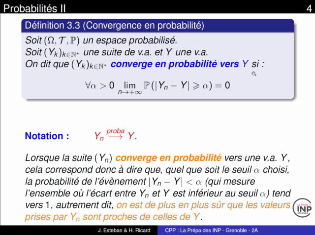 POD - Ch8 Seq 6 Convergence En Proba - Loi Faible