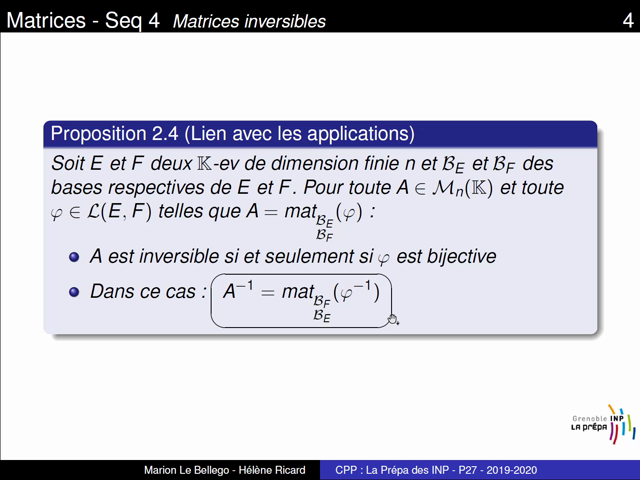 POD - Matrices - Seq 4 - Inverse Et Lien Avec Appl…